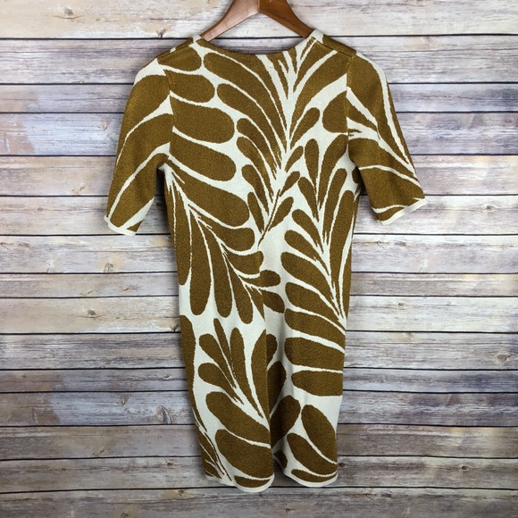 Ann Taylor | Gold Leaf Print Sweater Dress Size XS - Picture 7 of 7